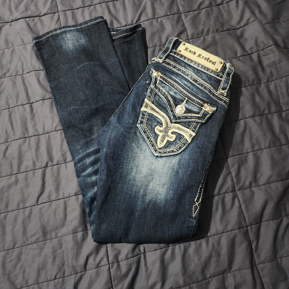 Rock Revival Women's Dark Blue Capris
